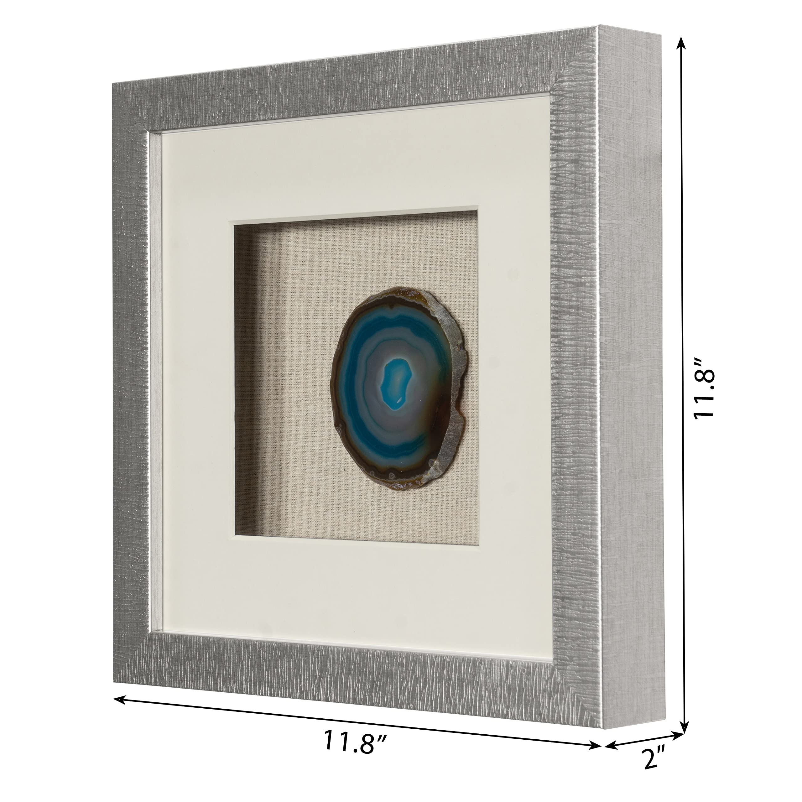 Huji Blue Agate Slice Shadow Box Wall Décor (2 Piece Set) - Image 4